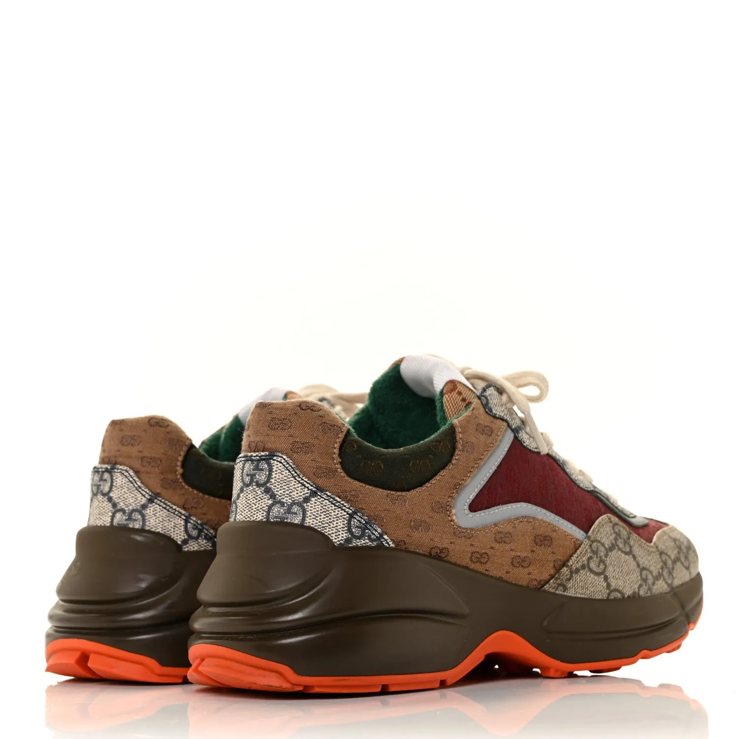 GUCCI GG MIXED FABRIC RHYTON SNEAKERS