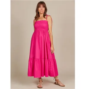 Isle of Mine Remi Shirred Maxi - Raspberry