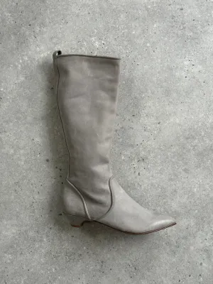 Italian Vintage Nubuck Leather Knee Boots - UK 3 1/2 / EUR 4 1/2