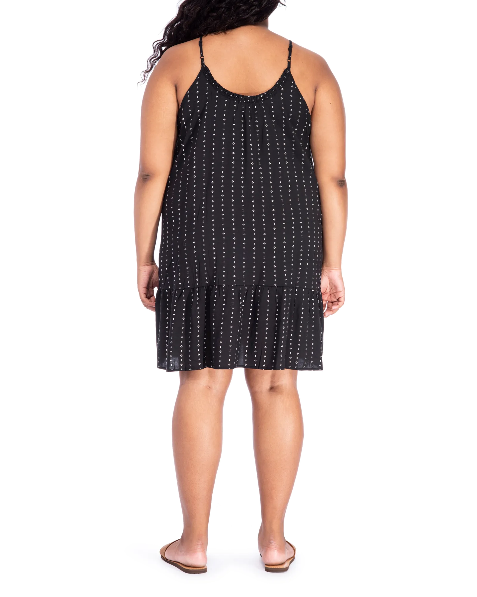 Katie Ruffle Hem Dress | Black / White