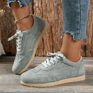 Lace Up Round Toe Sneakers