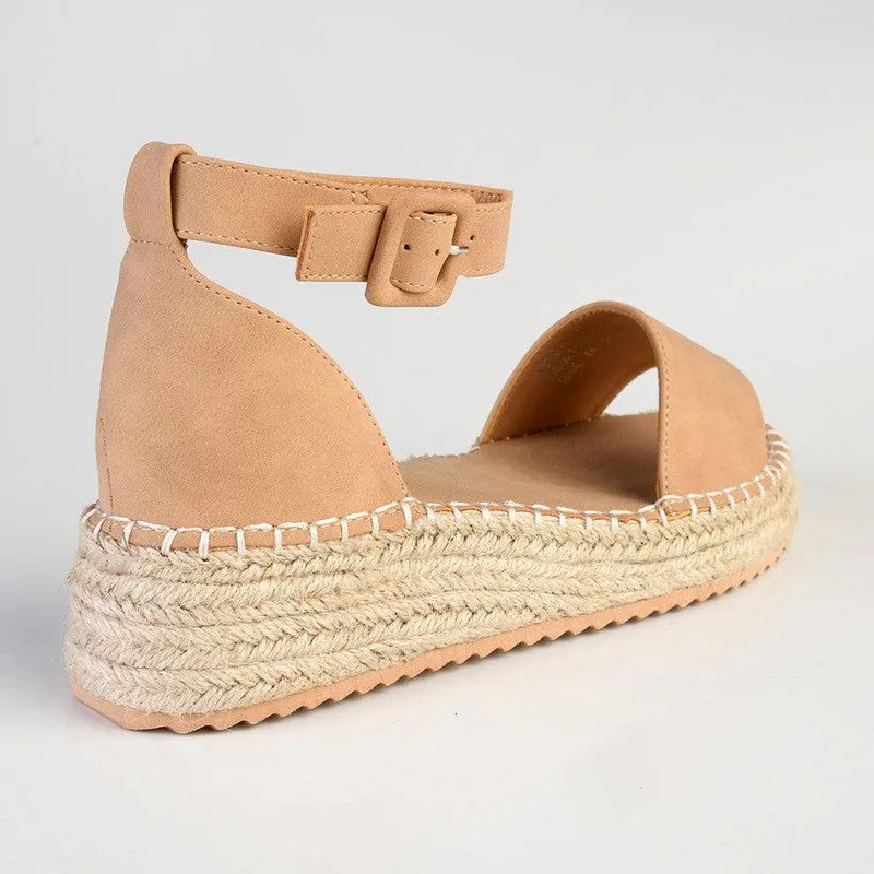Madison Carina Closed Back Espadrille Sandals - Nude