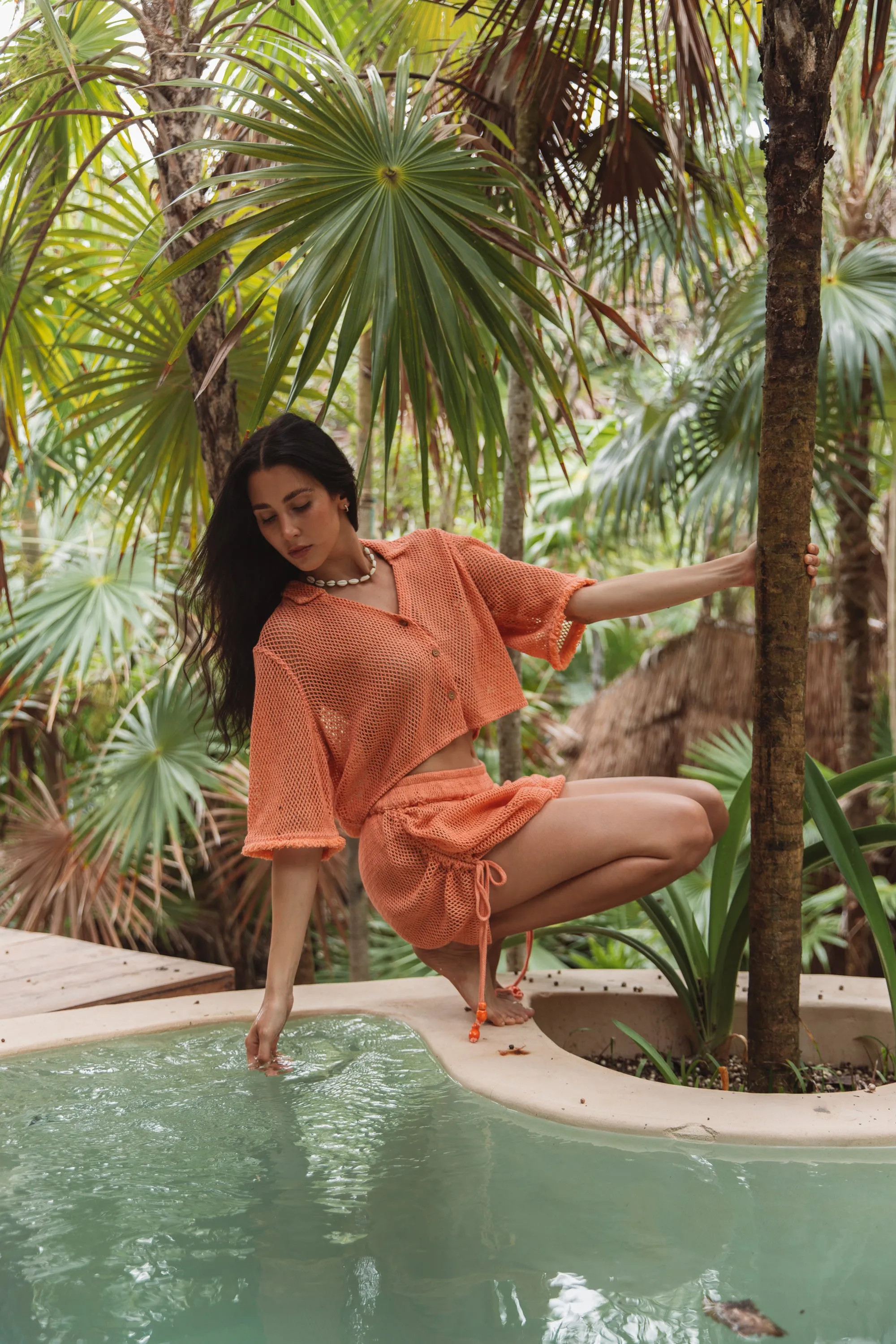 Marina Orange Shorts