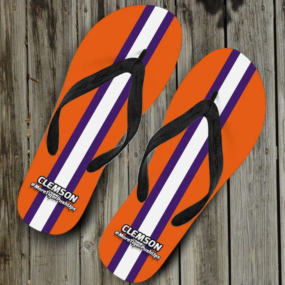 #MoreTigerPushUps Clemson Fan Flip Flops