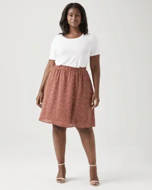 Orchid A-Line Flowy Skirt | Orange / White