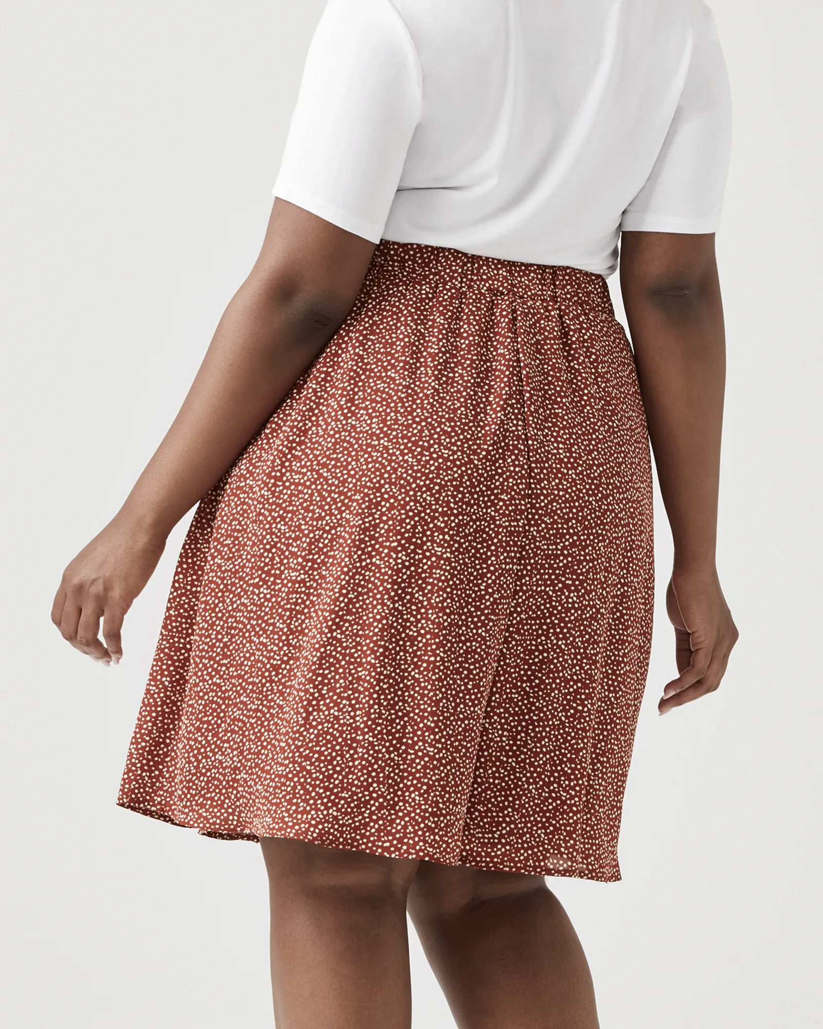 Orchid A-Line Flowy Skirt | Orange / White