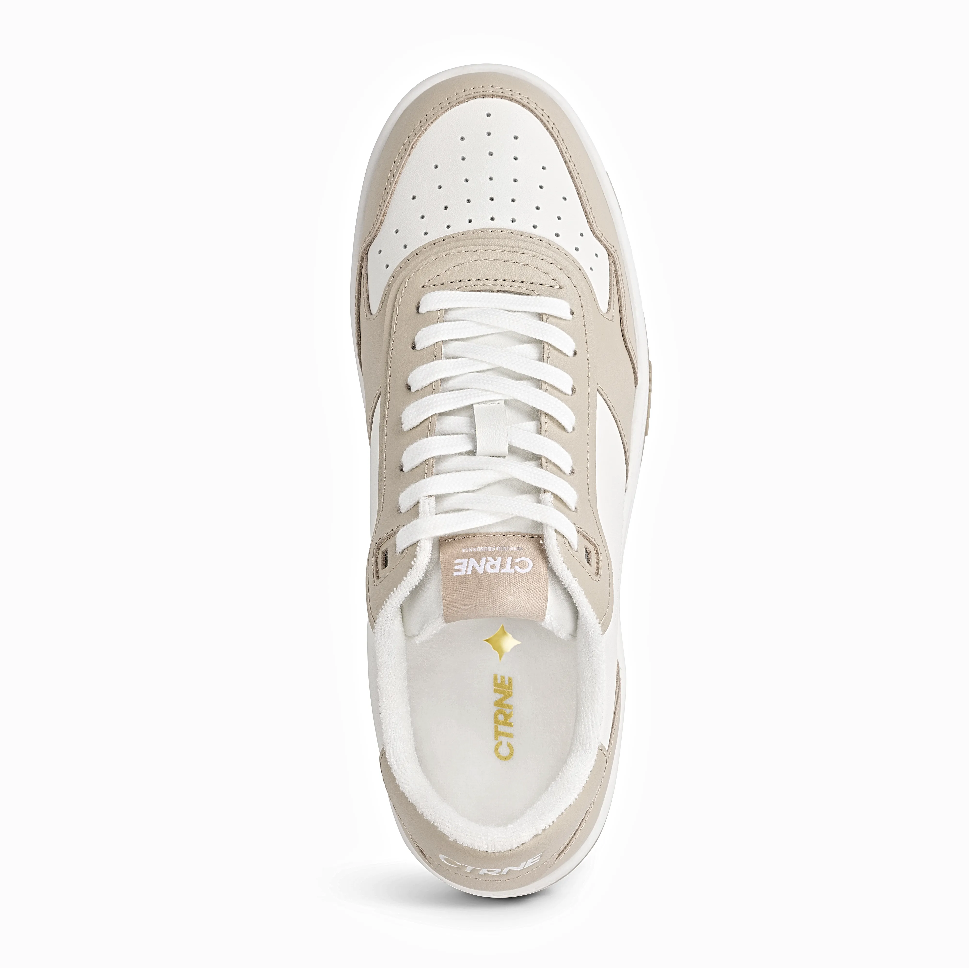 Orgonite Manifest Sneaker in White/Beige/Leather Ladies