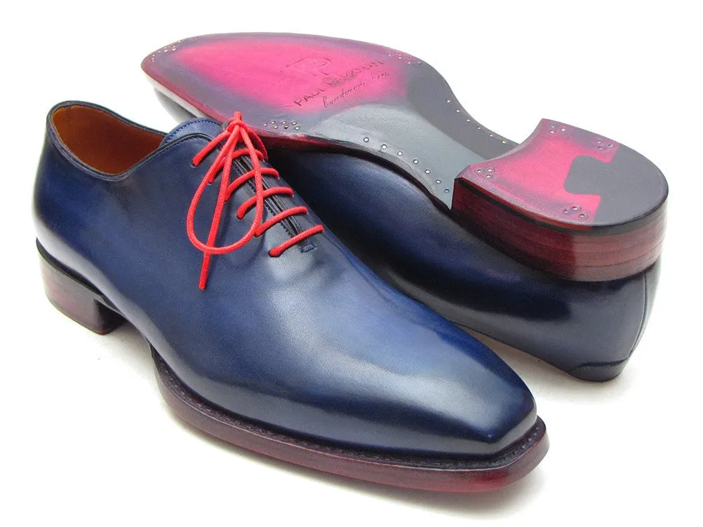 Paul Parkman Hand- Painted Navy Blue Goodyear Welted Wholecut Oxfords