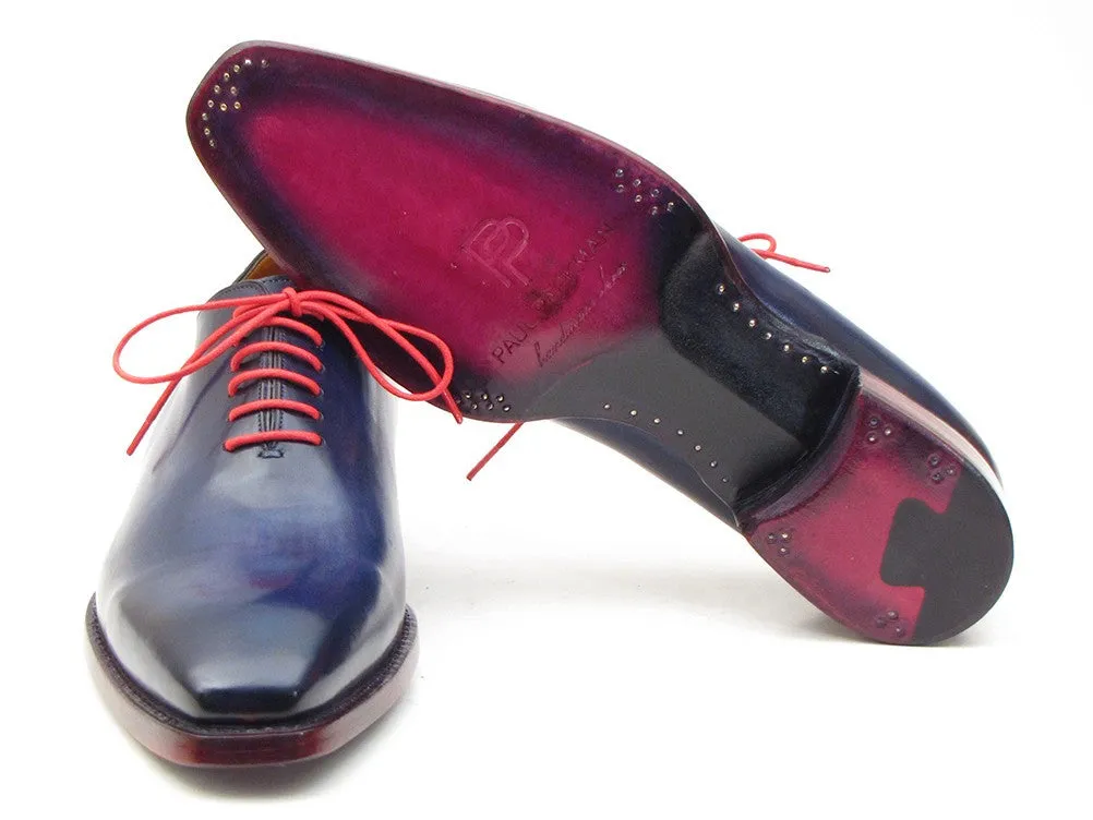 Paul Parkman Hand- Painted Navy Blue Goodyear Welted Wholecut Oxfords