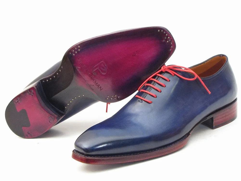 Paul Parkman Hand- Painted Navy Blue Goodyear Welted Wholecut Oxfords