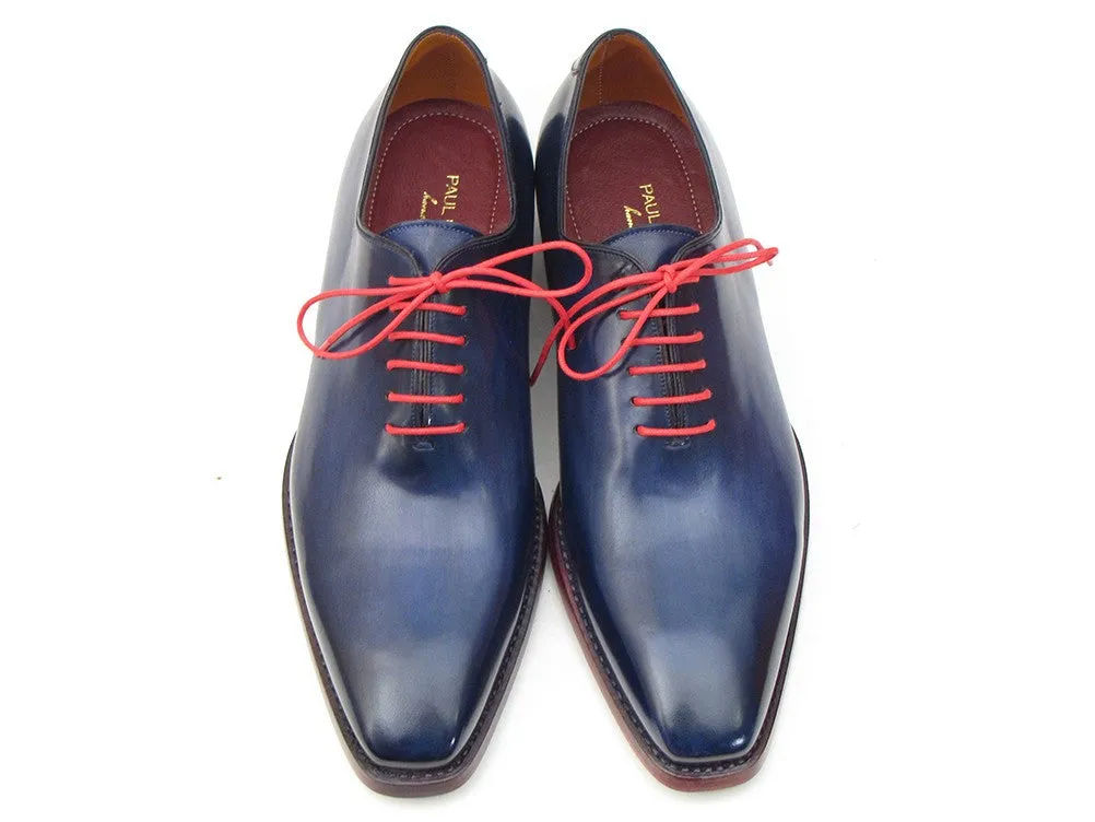 Paul Parkman Hand- Painted Navy Blue Goodyear Welted Wholecut Oxfords