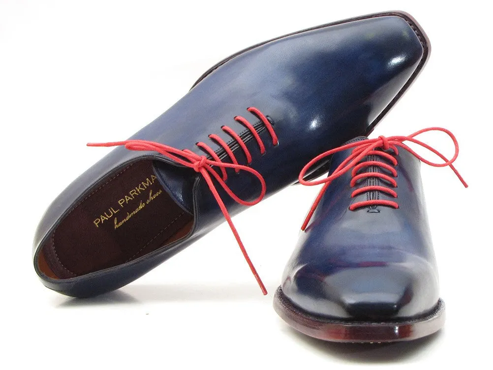 Paul Parkman Hand- Painted Navy Blue Goodyear Welted Wholecut Oxfords