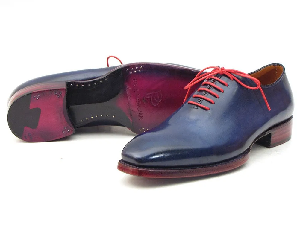 Paul Parkman Hand- Painted Navy Blue Goodyear Welted Wholecut Oxfords