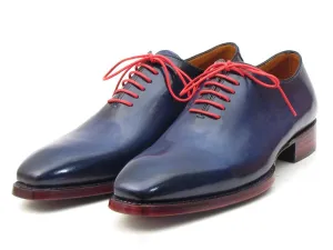 Paul Parkman Hand- Painted Navy Blue Goodyear Welted Wholecut Oxfords