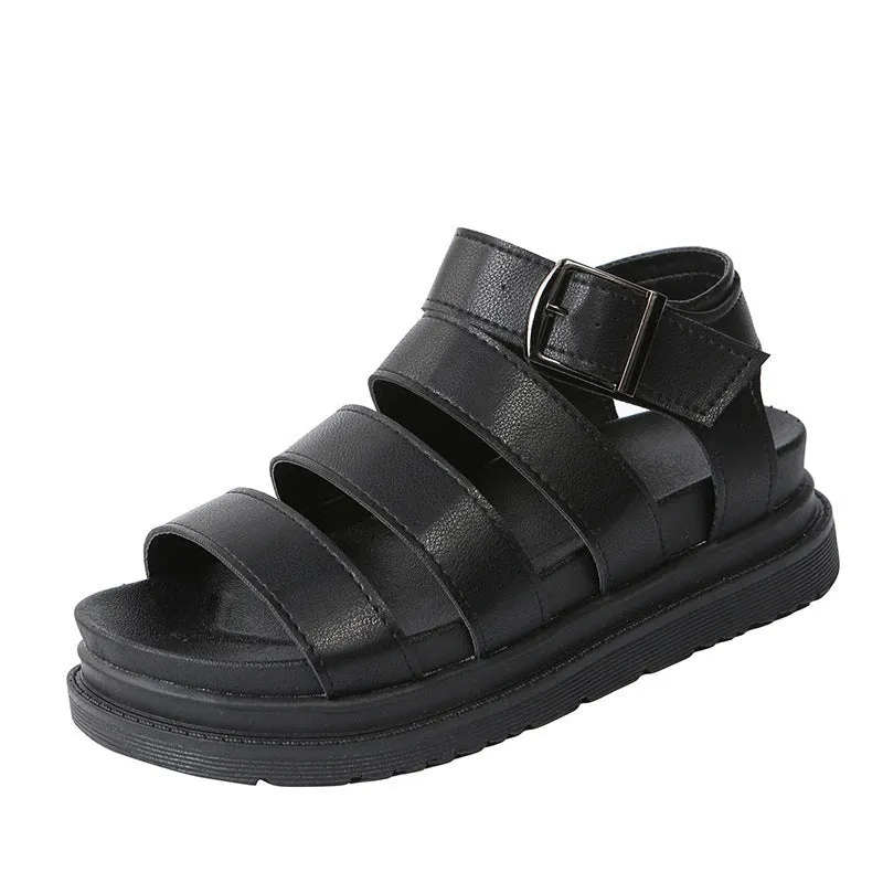 Peep Toe Buckle Platform Sandals