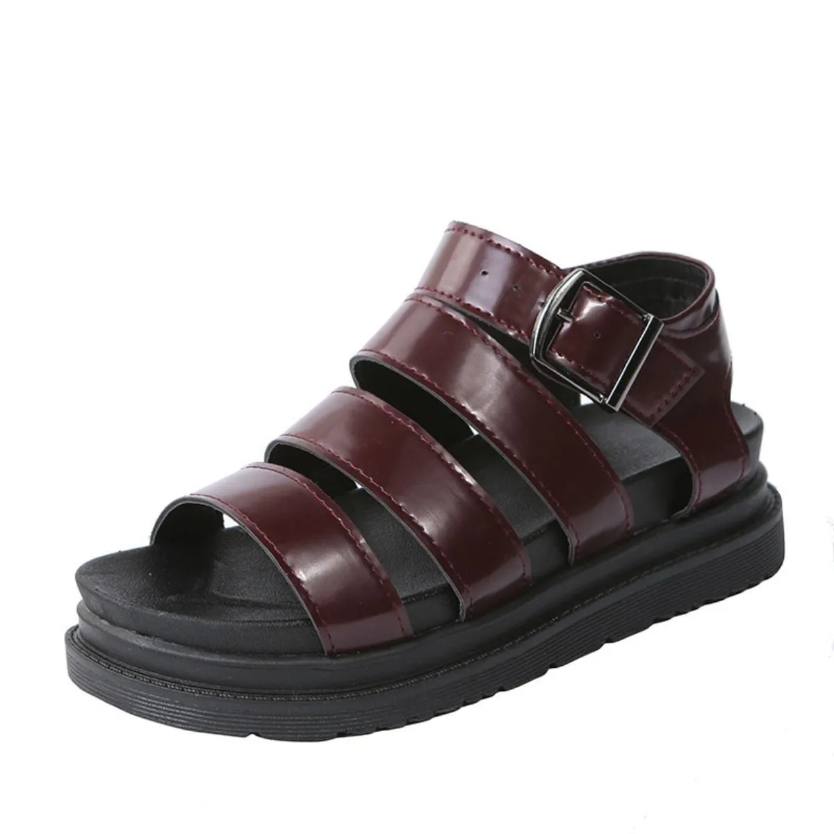 Peep Toe Buckle Platform Sandals