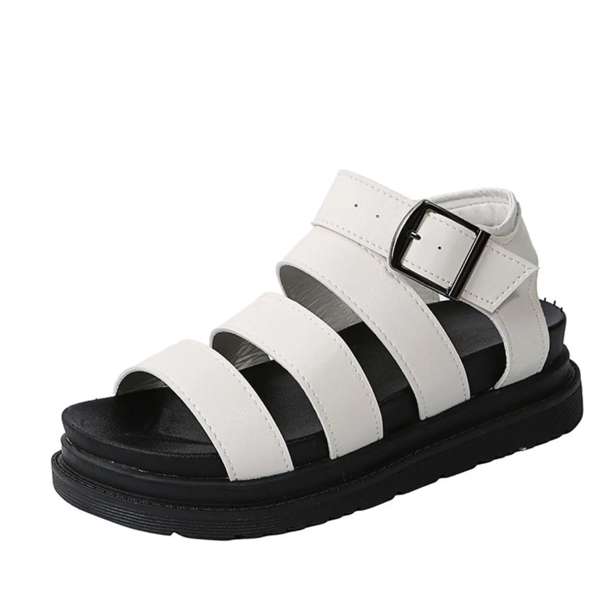Peep Toe Buckle Platform Sandals