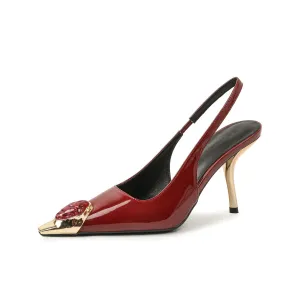 Point Toe Stiletto Slingback Pumps