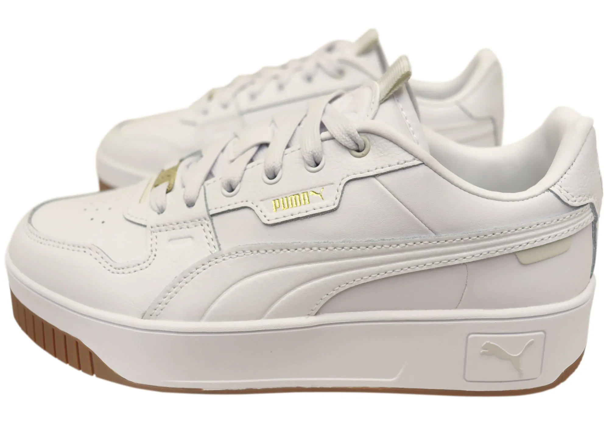 Puma Womens Carina Street Lux Stylish Lace Up Sneakers