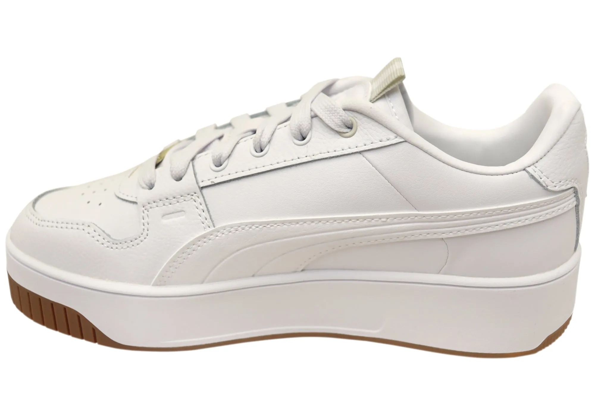 Puma Womens Carina Street Lux Stylish Lace Up Sneakers
