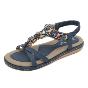 Rivet Decor Open Toe Flats Sandals
