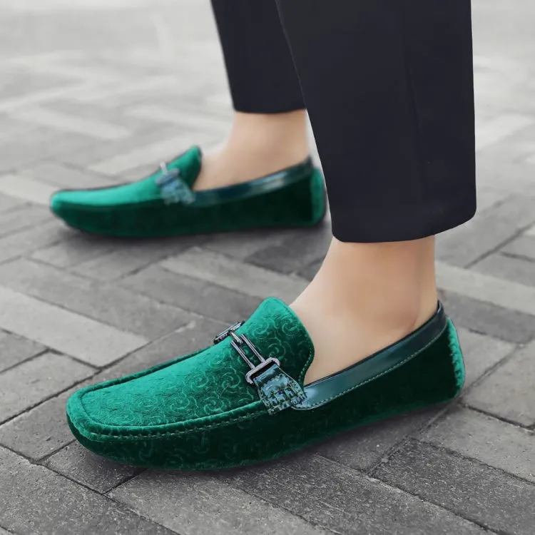 Roberto Green Men's Velvet Green Driving Moccasins