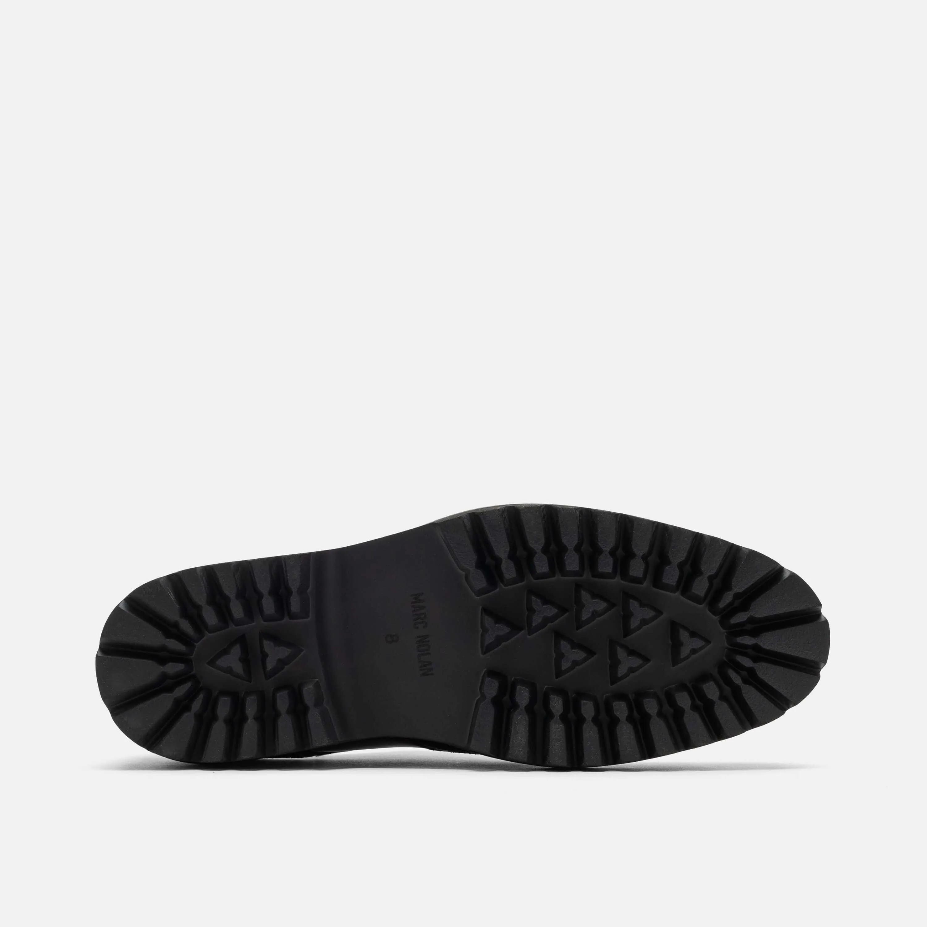 Ronan Black Brushed Leather Lug Wingtip Shoes