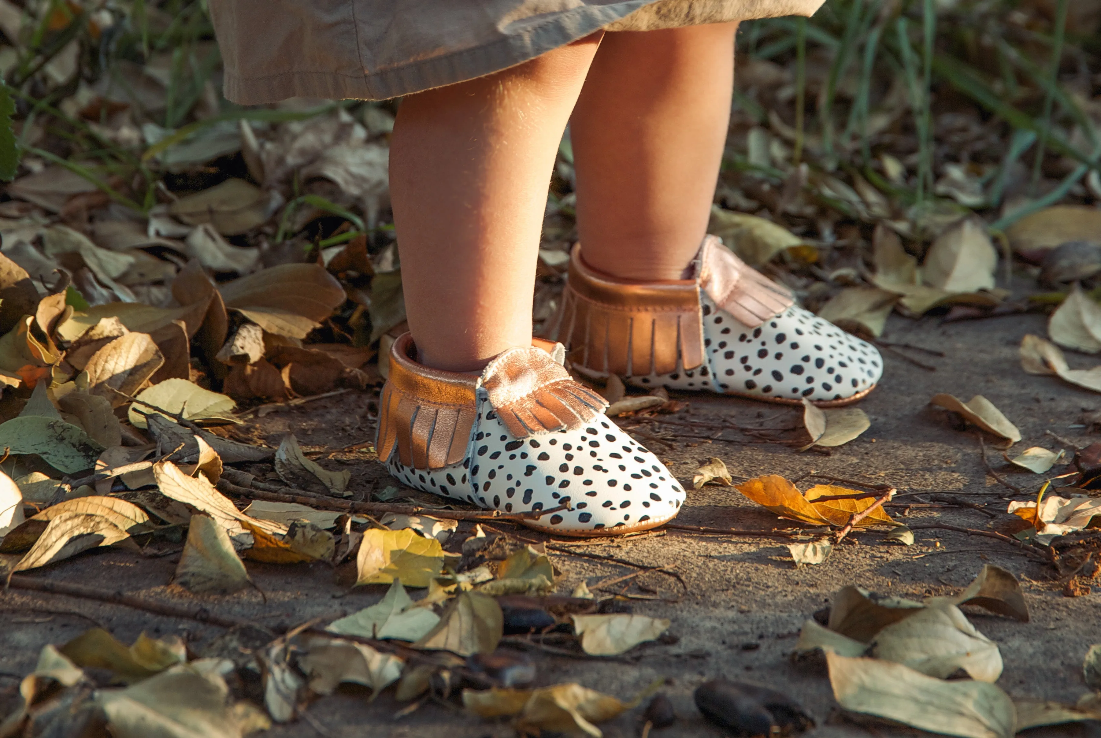 Rose Gold Spot Moccasins