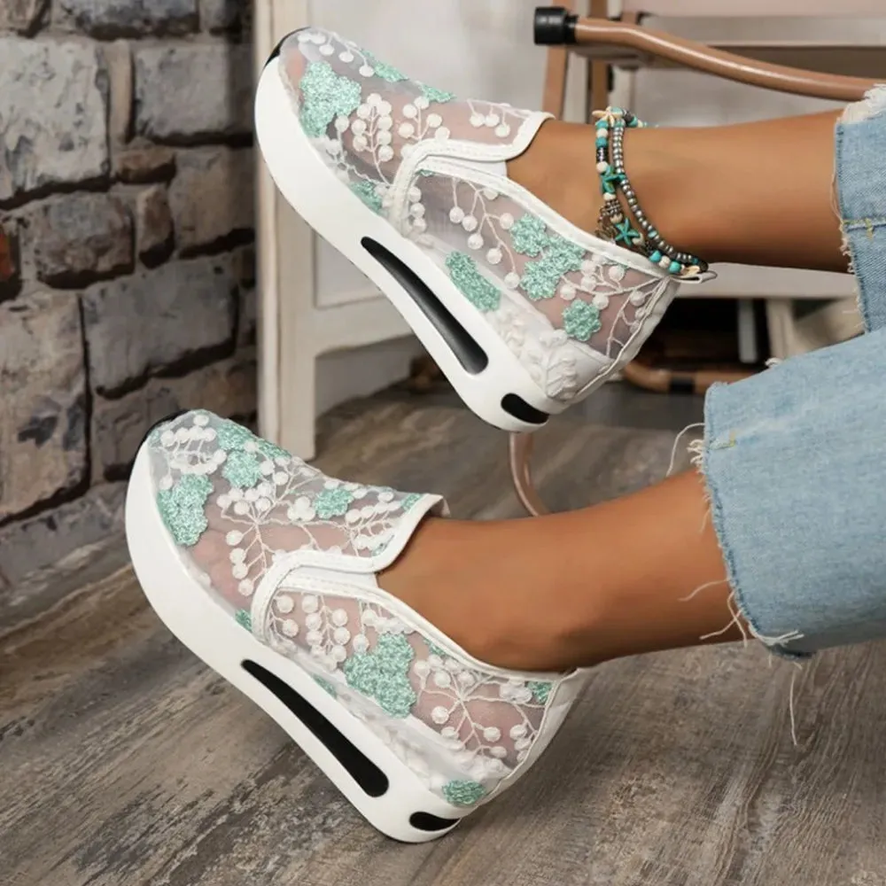 Round Toe Platform Sneakers