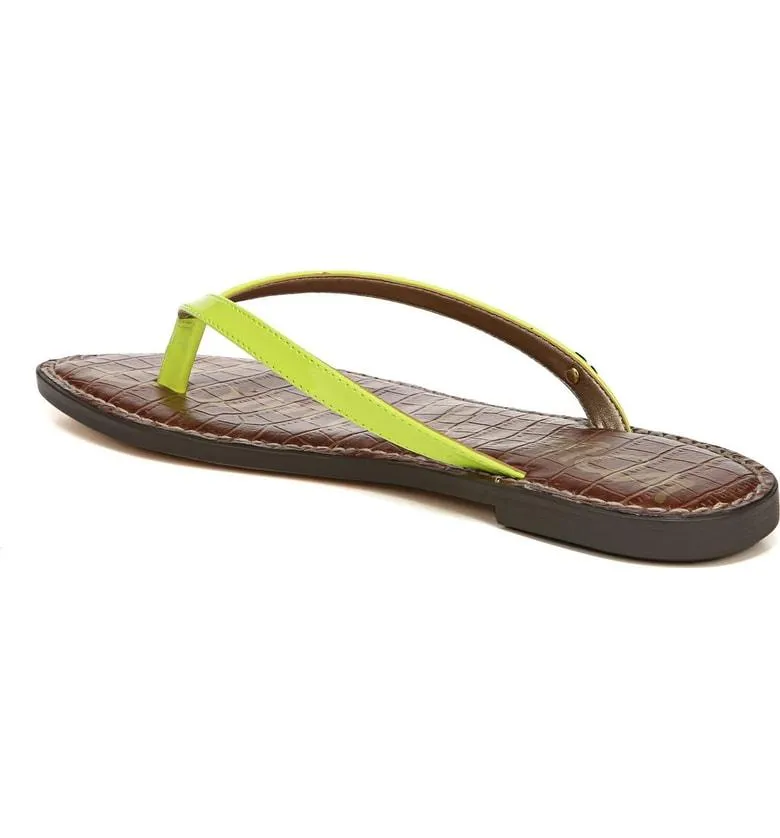 Sam Edelman Gracie Thong Slip On Slide Flat Sandals NEON YELLOW (8, NEON YELLOW)
