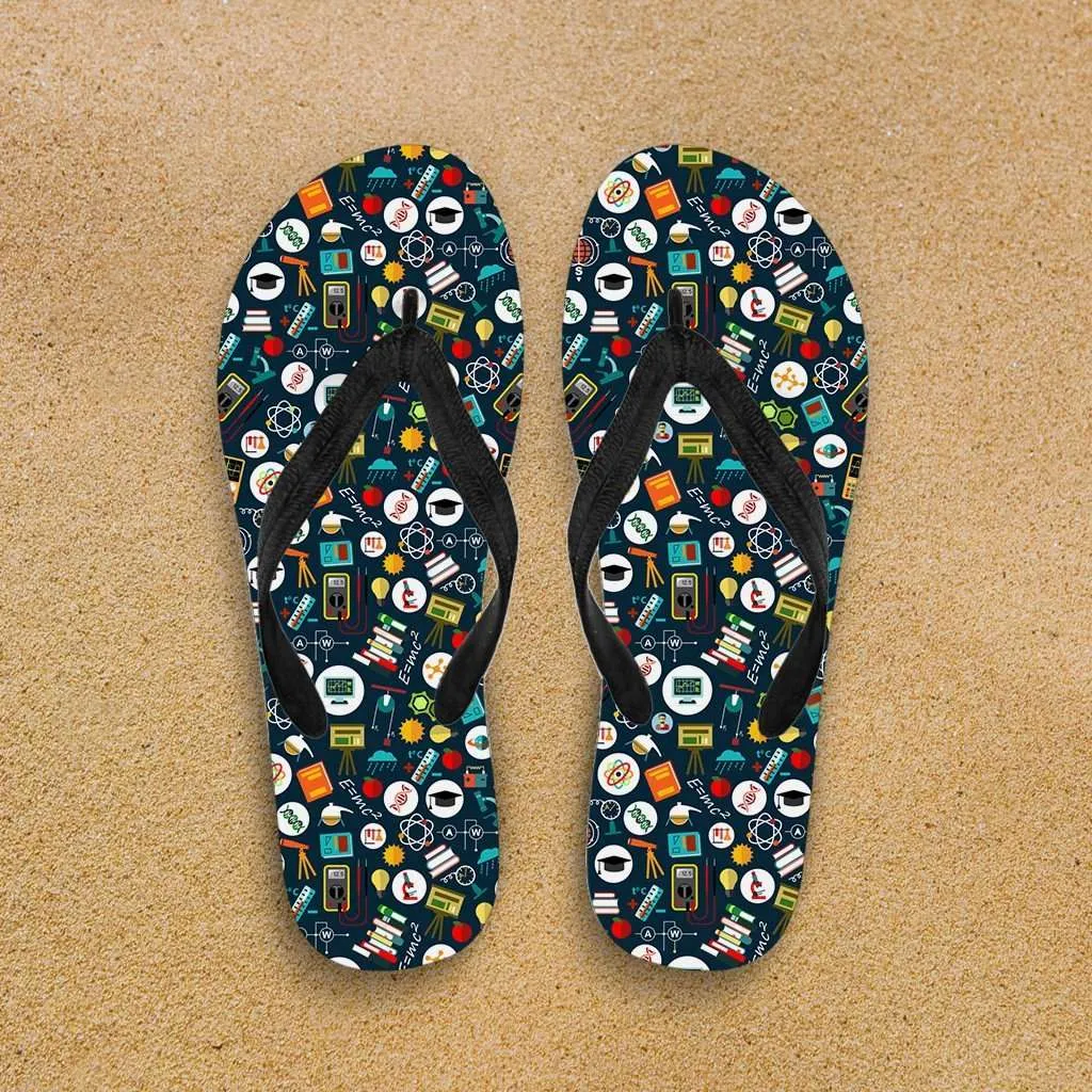 School Images all over print Teacher Flip-Flops