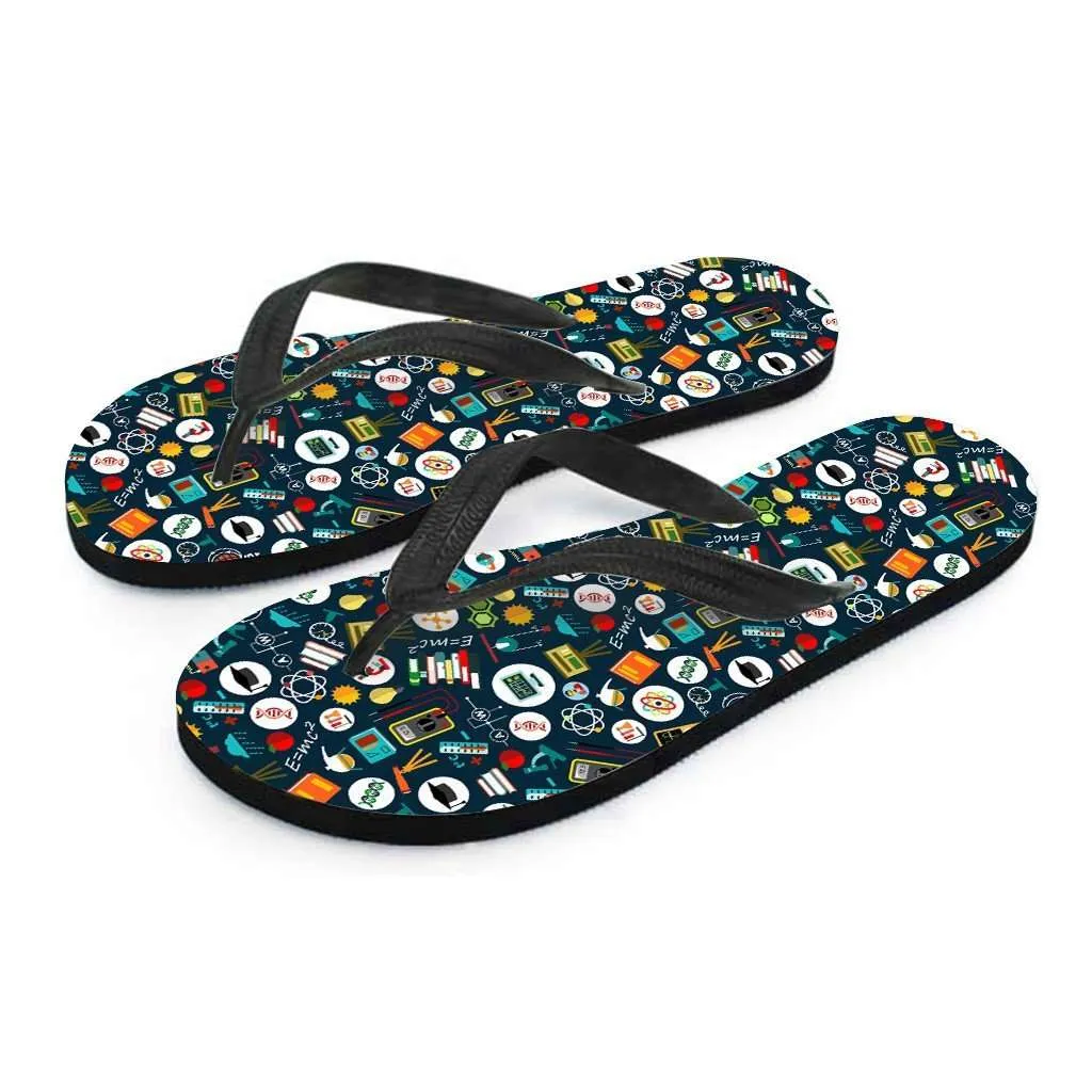 School Images all over print Teacher Flip-Flops