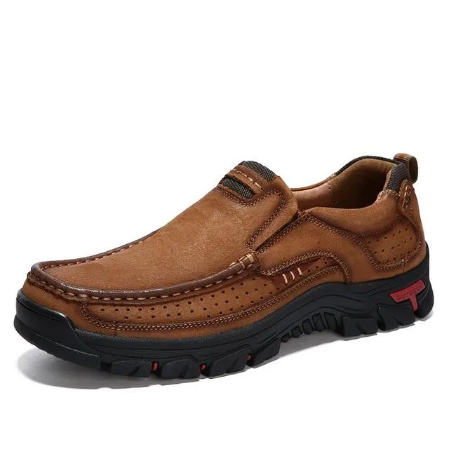 Shoes - Casual Stylish Men Genuine Leather Moccasin Sneakers Shoes