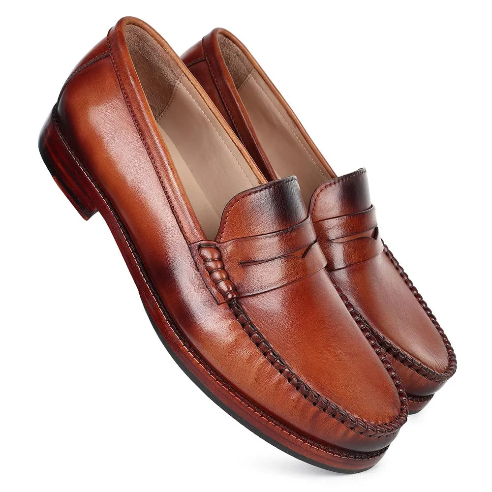 Tan Mirror Glossed Classic Moccasins