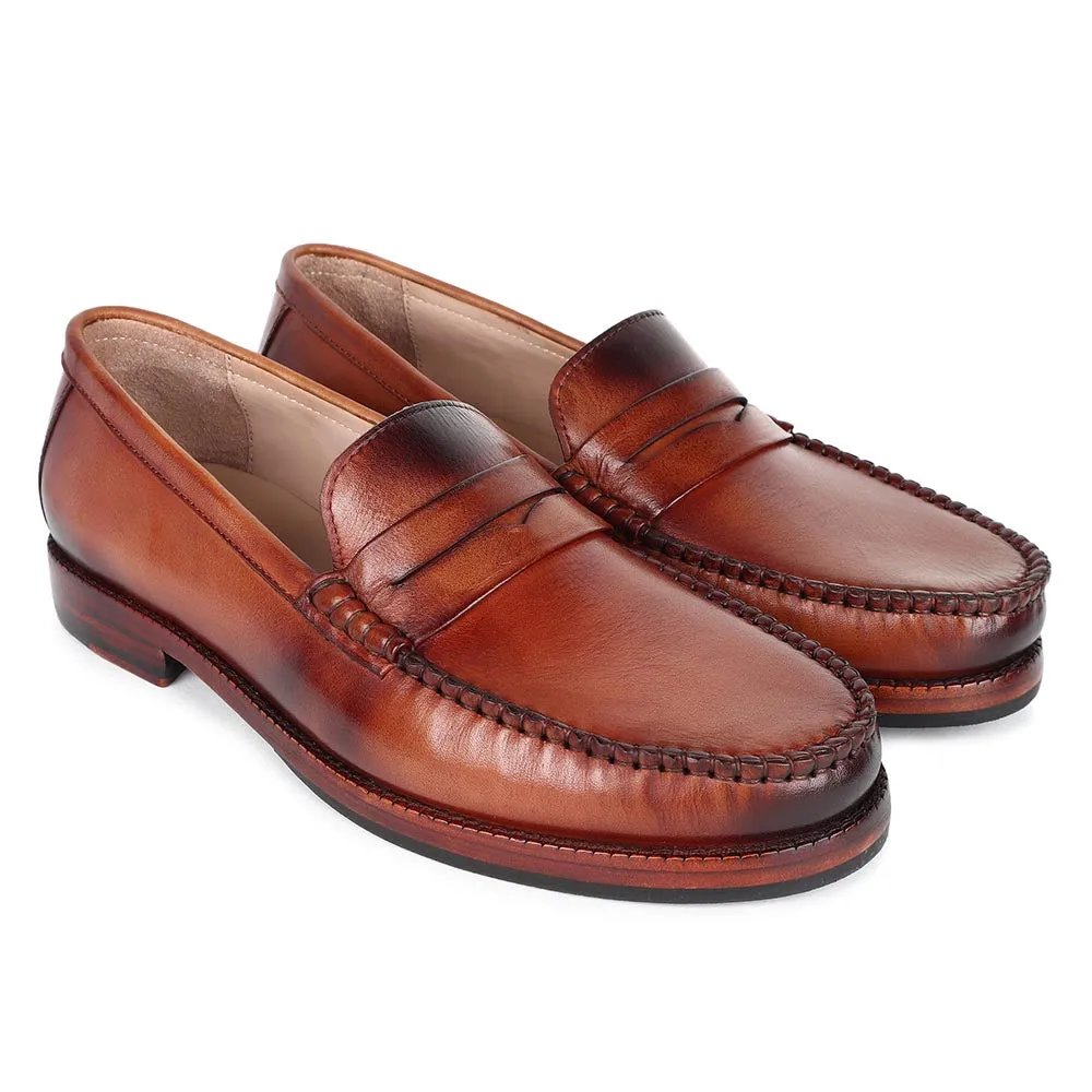 Tan Mirror Glossed Classic Moccasins