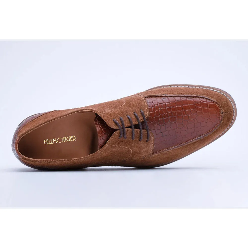 Tan Suede Dual Tone Croco Derbies