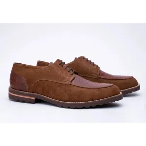 Tan Suede Dual Tone Croco Derbies