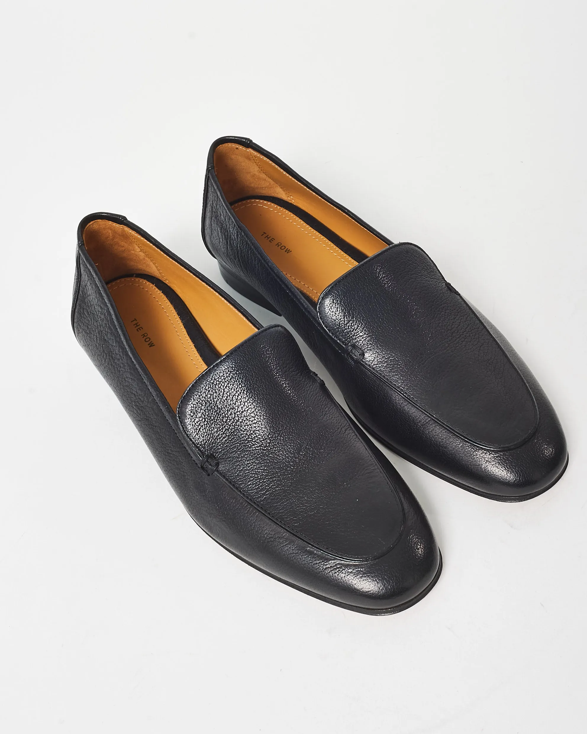 The Row Black Leather Adam Loafers - 38.5