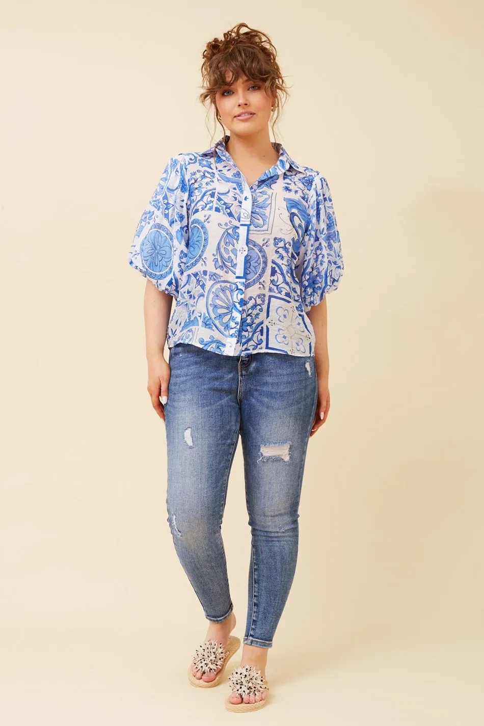 WILKIE PUFF SLEEVE BOHO TOP