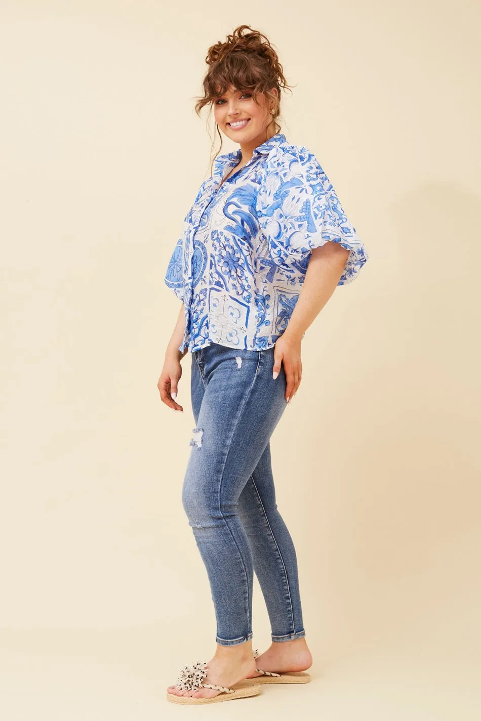WILKIE PUFF SLEEVE BOHO TOP